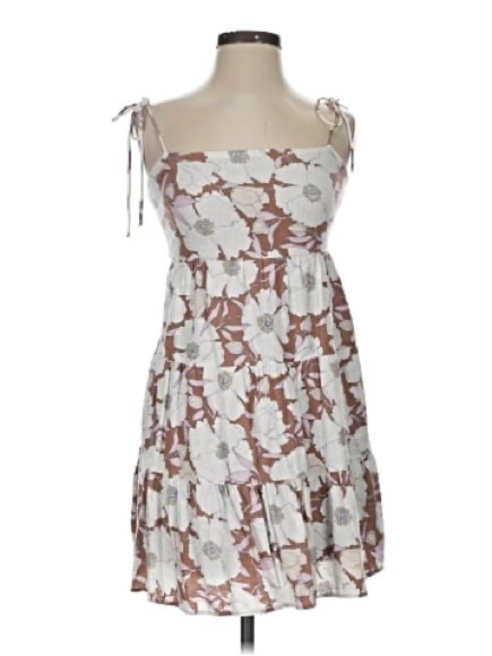 Abercrombie & Fitch Brown Dress with White Floral Print
